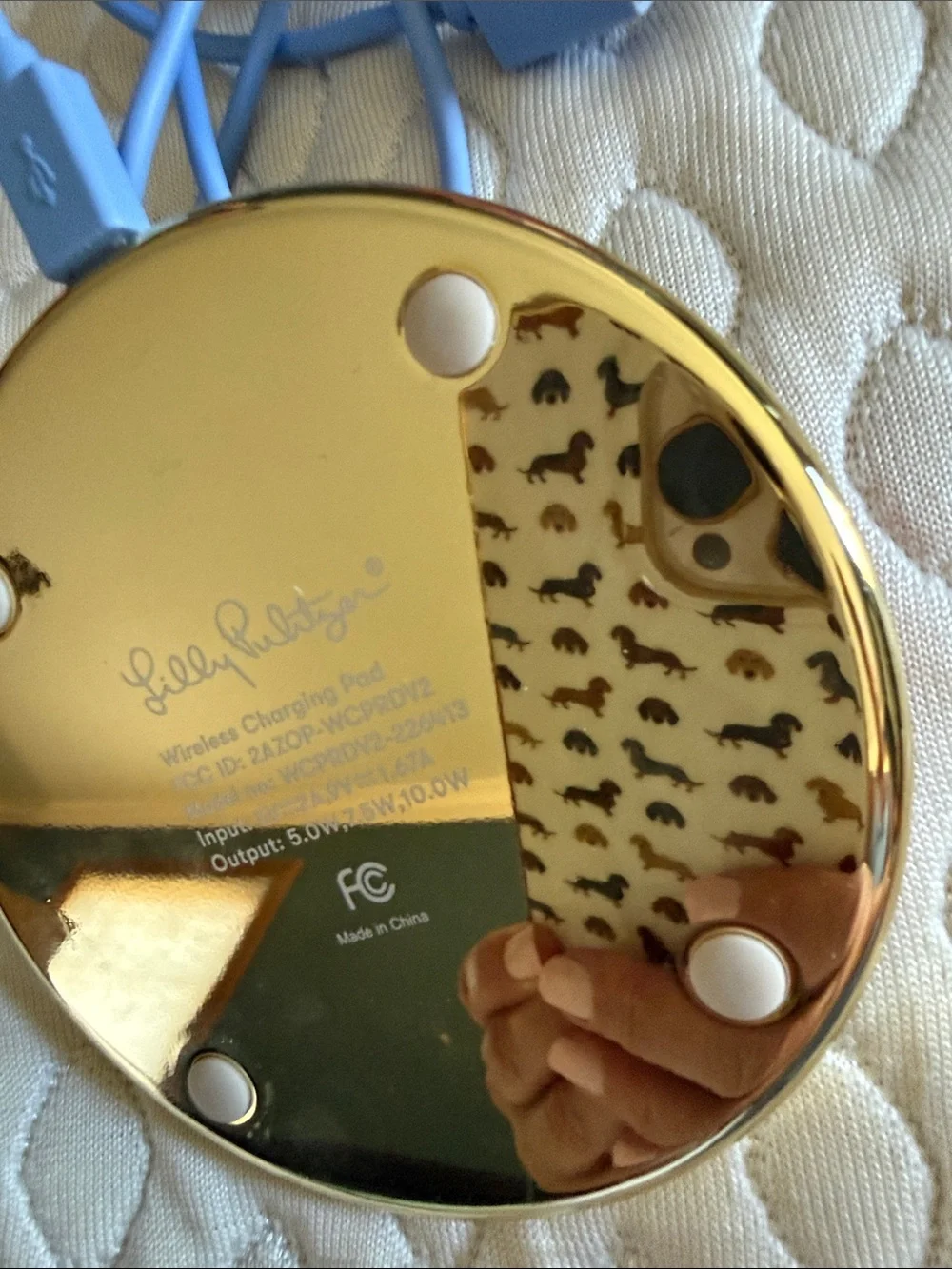 Lilly Pulitzer Gold Mirror Wireless Charging Pad